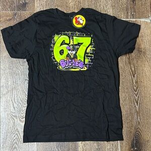 Black Kids Short Sleeve Tee with Graphic Print